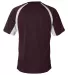 4144 Badger Adult B-Core Short-Sleeve Two-Tone Hoo Maroon/ White back view