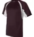 4144 Badger Adult B-Core Short-Sleeve Two-Tone Hoo Maroon/ White side view