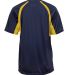 4144 Badger Adult B-Core Short-Sleeve Two-Tone Hoo in Navy/ gold back view