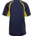 4144 Badger Adult B-Core Short-Sleeve Two-Tone Hoo Navy/ Gold back view