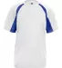 4144 Badger Adult B-Core Short-Sleeve Two-Tone Hoo White/ Royal front view