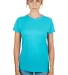0213 Tultex Juniors Tee with a Tear-Away Tag in Aqua front view