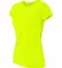 42000L Gildan Ladies' Core Performance T-Shirt SAFETY GREEN side view