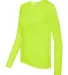 42400L Gildan Ladies' Core Performance Long Sleeve SAFETY GREEN side view