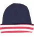 4451 Rabbit Skins Infant Cap Navy/ Red-White Stripe front view