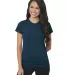 4990 Bayside Ladies' Fashion Jersey Tee Heather Navy front view