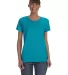 5000L Gildan Missy Fit Heavy Cotton T-Shirt in Tropical blue front view