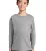 5400B Gildan Youth Heavy Cotton Long Sleeve T-Shir in Sport grey front view