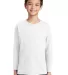5400B Gildan Youth Heavy Cotton Long Sleeve T-Shir in White front view
