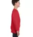 5400B Gildan Youth Heavy Cotton Long Sleeve T-Shir in Red side view