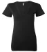 BELLA 6035 Womens Deep V Neck T Shirts in Black front view