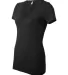 BELLA 6035 Womens Deep V Neck T Shirts in Black side view
