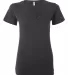 BELLA 6035 Womens Deep V Neck T Shirts in Dark gry heather front view