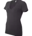 BELLA 6035 Womens Deep V Neck T Shirts in Dark gry heather side view
