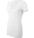 BELLA 6035 Womens Deep V Neck T Shirts in White side view