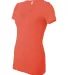 BELLA 6035 Womens Deep V Neck T Shirts in Coral side view