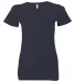 BELLA 6035 Womens Deep V Neck T Shirts in Navy front view