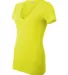 BELLA 6035 Womens Deep V Neck T Shirts in Neon yellow side view