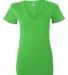 BELLA 6035 Womens Deep V Neck T Shirts in Neon green front view