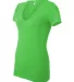 BELLA 6035 Womens Deep V Neck T Shirts in Neon green side view