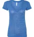 BELLA 6035 Womens Deep V Neck T Shirts in True royal mrble front view
