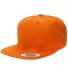 Yupoong 6089M Wool Blend Snapback GREEN Under Bill in Orange front view