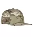 Yupoong 6089M Wool Blend Snapback GREEN Under Bill in Multicam green front view