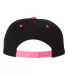 Yupoong 6089M Wool Blend Snapback GREEN Under Bill in Black/ neon pink back view