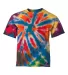 Dynomite 20BTD Tie-Dye Youth Rainbow Cut Spiral Te in Champ front view