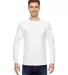 6100 Bayside Adult Long-Sleeve Cotton Tee White front view