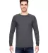 6100 Bayside Adult Long-Sleeve Cotton Tee in Charcoal front view