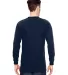 6100 Bayside Adult Long-Sleeve Cotton Tee in Navy back view