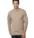 6100 Bayside Adult Long-Sleeve Cotton Tee in Sand front view