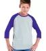 6130 LA T Youth Vintage Baseball T-Shirt in Vn hthr/ vn purp front view