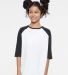6130 LA T Youth Vintage Baseball T-Shirt in White/black front view