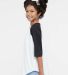 6130 LA T Youth Vintage Baseball T-Shirt in White/black side view
