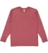 6201 LA T Youth Fine Jersey Long Sleeve T-Shirt ROUGE front view