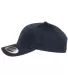 6363 Yupoong Solid Brushed Cotton Twill Cap in Navy side view