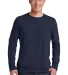 64400 Gildan Adult Softstyle Long-Sleeve T-Shirt in Navy front view