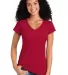 64V00L Gildan Junior Fit Softstyle V-Neck T-Shirt in Cherry red front view