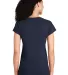 64V00L Gildan Junior Fit Softstyle V-Neck T-Shirt in Navy back view