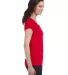 64V00L Gildan Junior Fit Softstyle V-Neck T-Shirt in Cherry red side view