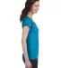 64V00L Gildan Junior Fit Softstyle V-Neck T-Shirt in Sapphire side view