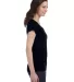 64V00L Gildan Junior Fit Softstyle V-Neck T-Shirt in Black side view