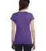 64V00L Gildan Junior Fit Softstyle V-Neck T-Shirt in Heather purple back view