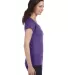 64V00L Gildan Junior Fit Softstyle V-Neck T-Shirt in Heather purple side view
