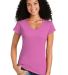64V00L Gildan Junior Fit Softstyle V Neck T Shirts in Azalea