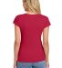64V00L Gildan Junior Fit Softstyle V Neck T Shirts in Cherry red