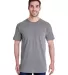 6901 LA T Adult Fine Jersey T-Shirt in Granite heather front view
