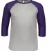 6930 LA T Adult Vintage Baseball T-Shirt in Vn hthr/ vn purp front view